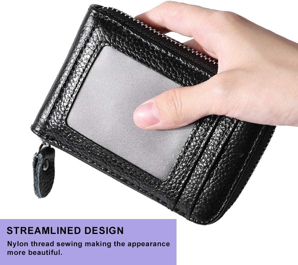 SYH&AQYE Anti Theft Leather Streamlined Wallet Card Holder, Minimalist Slim Wallet for Men with 13 Card Slots, Blocking Front Pocket Credit Card Holder for Women or Men Accordion Wallet