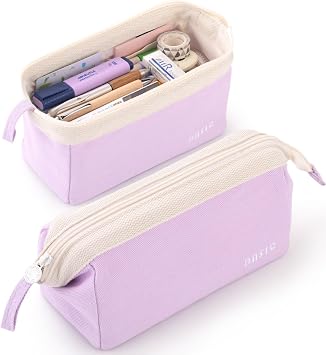 CICIMELON Wide-Open Pencil Case Big Capacity Pencil Pouch Portable Pen Bag School Supplies for Students Boys Girls, Purple