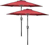 Simple Deluxe 9ft Patio Umbrella with Push Button Tilt & Crank - UV Resistant Outdoor Market Table Yard Shade
