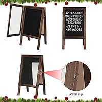 Vista 8 de AIWFL Tablero de letras de fieltro de doble cara de 36 x 20 pulgadas con números de letras intercambiables, tablero de menú de madera grande