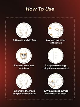 7 Multi-Light Modes LED Face Mask, Flexible Skin-Safe Silicone Red Light Therapy Mask for Face & Neck Care, 432 High Density LEDs, 5 Dimmable Brightness Levels, 20 Mins Auto Shut-Off, Travel-Friendly