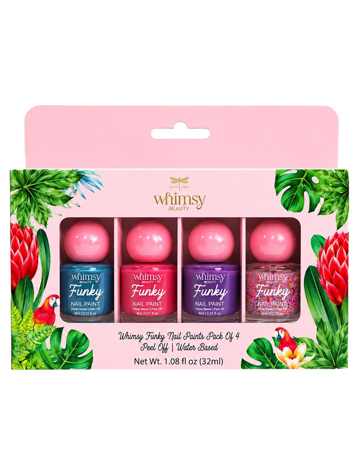 Whimsy Beauty Peel Off Nail Paint Kit for Girls | 4 Washable Quick-Dry Nail Polishes + 2 Nail Sticker Sheets | Non-Toxic Kids Nail Art Set | Birthday Return Gift | Ages 4-16-image-17