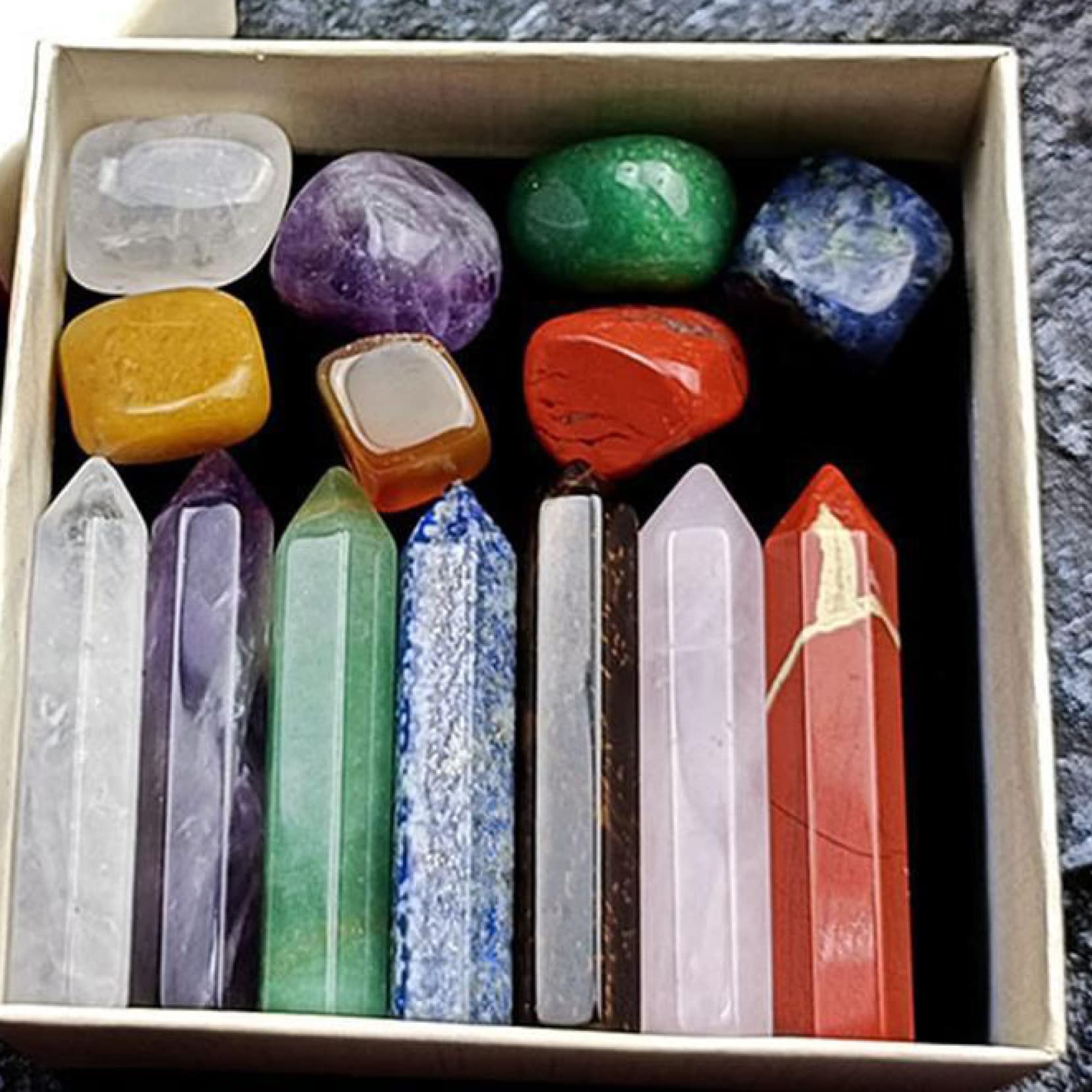Amazon.co.jp: 天然水晶 7pcs クリスタル andStones セット クリスタル 