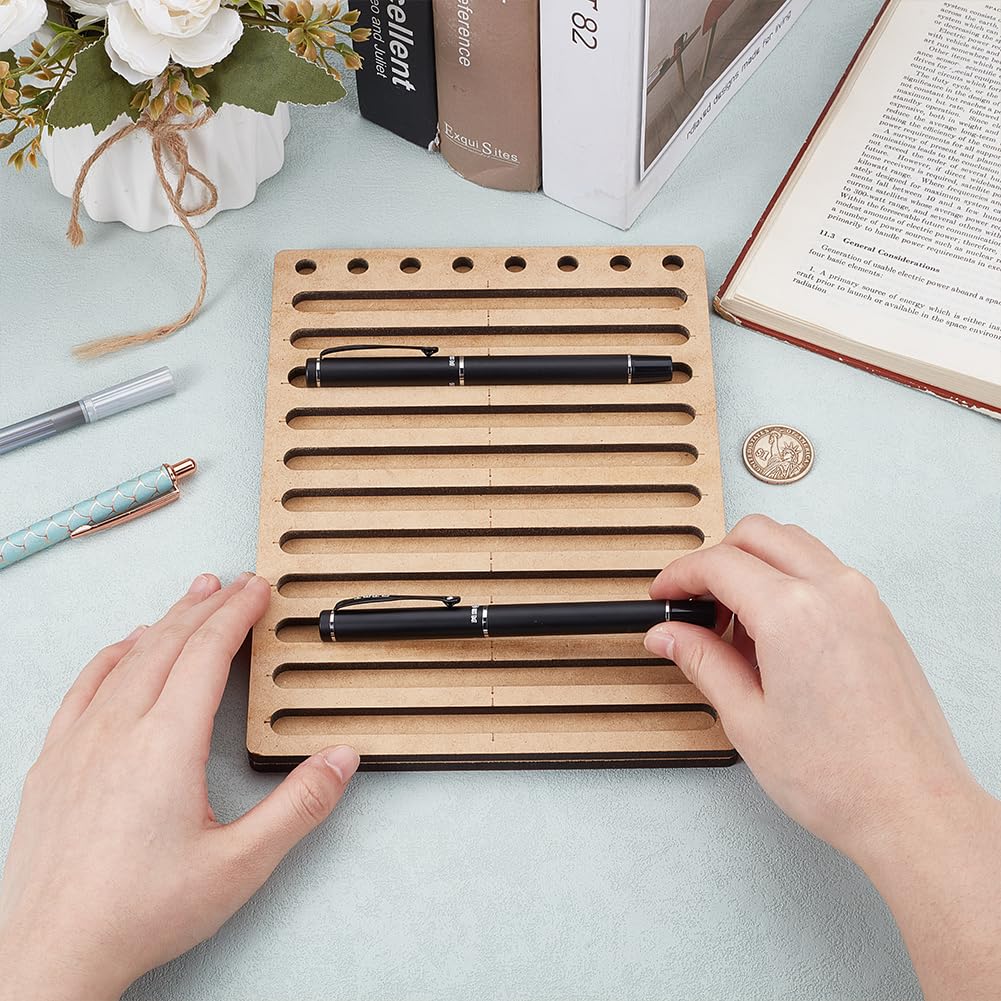 BENECREAT 11 Slot Ink Pen Jig for Engraving 16.5x22cm MDF Ink Pen Holder - Image 3