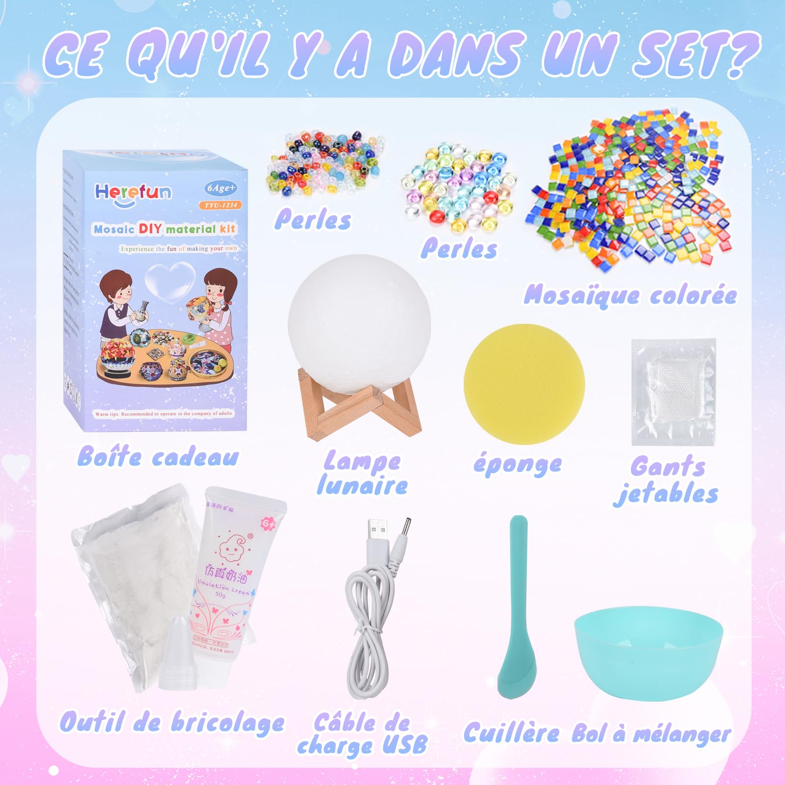 Kit Mosaïque Enfant - Activité Manuelle Créative Pour Enfants 8-12 Ans - Vase à Décorer Avec Perles, Colle, Outils Inclus