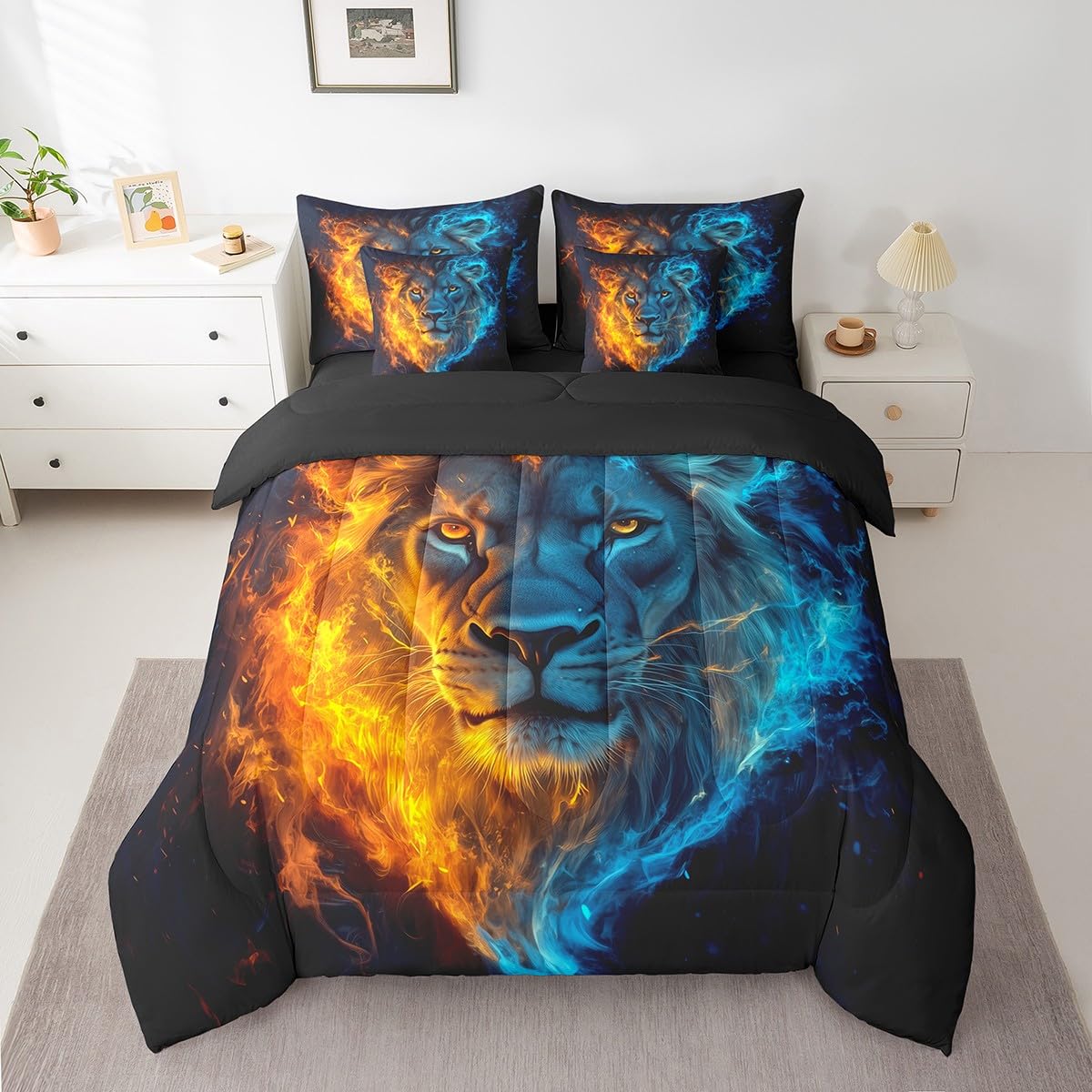Parure de lit lion d'Afrique Manfei pour transformer l'ambiance de la chambre