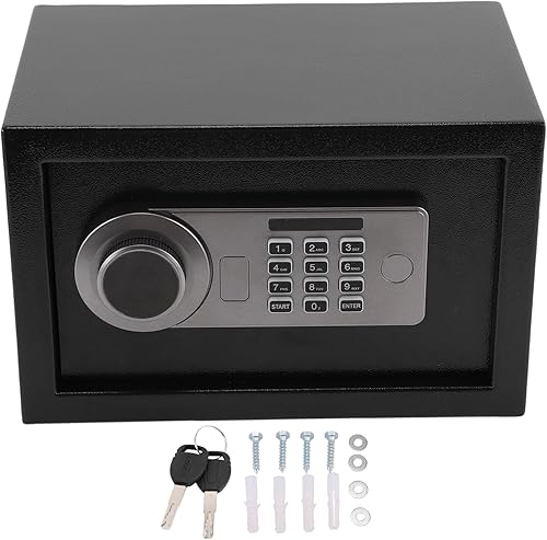 Home Safe Box, Electronic Security Safe Box with Password and Spare Key, Compact Portable for Cash Jewelry Certificates in Home Office Travel