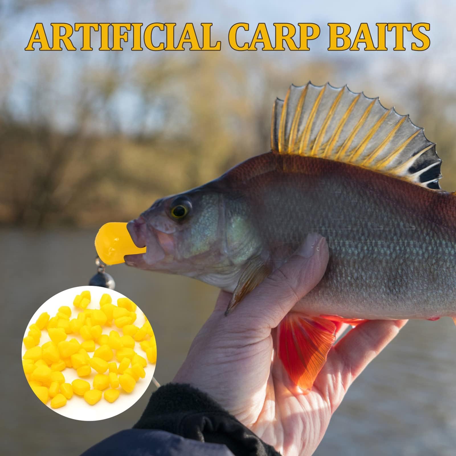 50 pezzi/bustine di esche per pesci di mais carpa mais esche da pesca all'aperto per amanti della carpa e pescatori di ogni livello, acqua dolce Soft Artificial Flavor