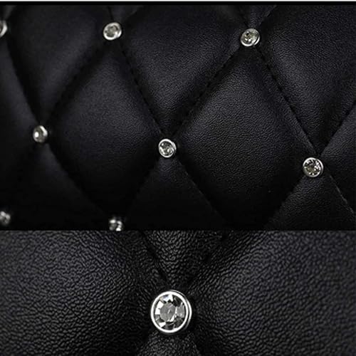 Miniatura 4 de Bling Bling - Funda de cuero para palanca de cambios automática, con diamantes de imitación brillantes para niñas, ajuste universal (B-negro)