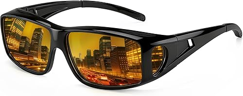Gafas de conducción nocturna para hombre, antirreflejos, polarizadas, para conducción, reducen el deslumbramiento de los faros delanteros