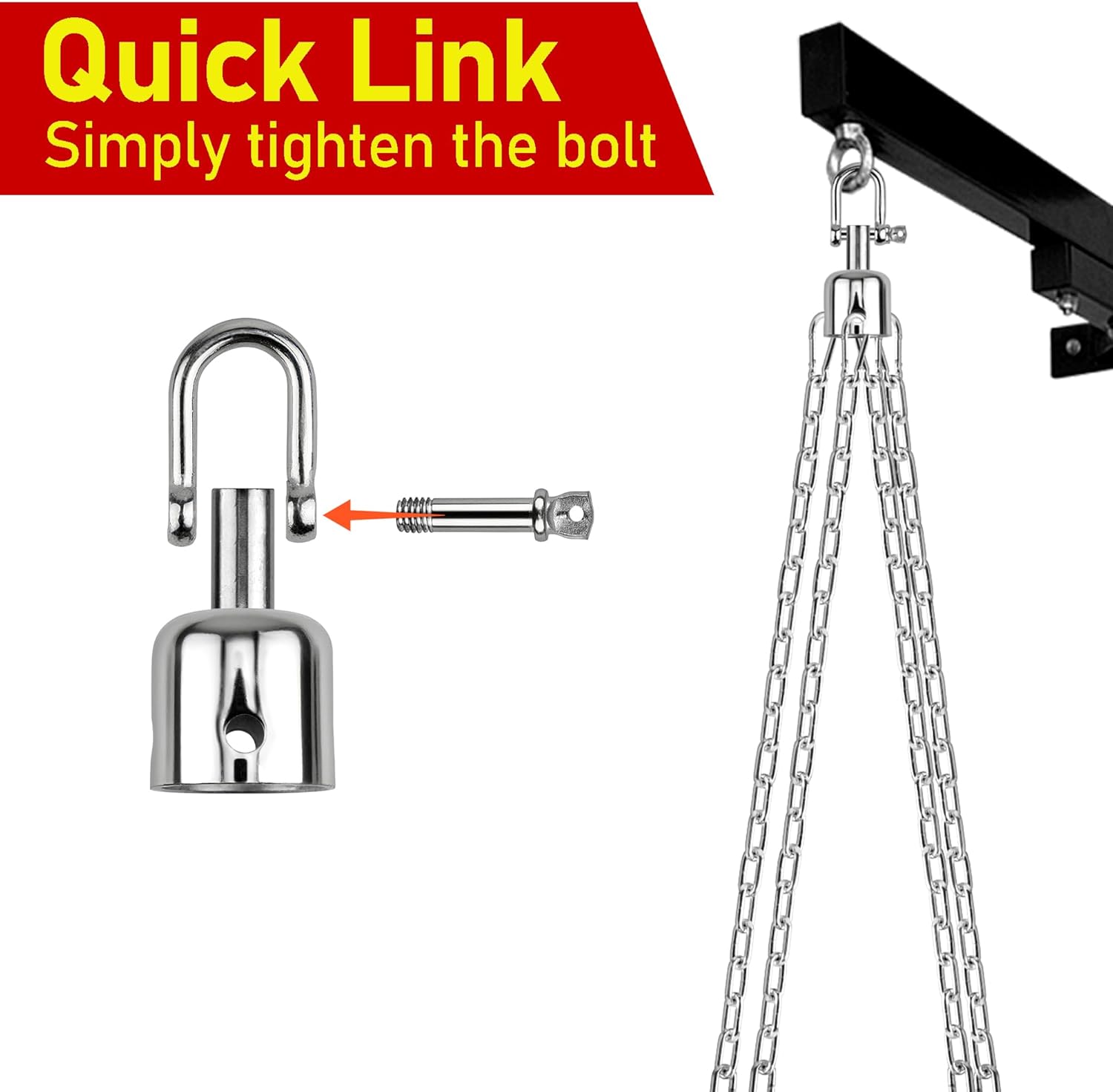 Heavy Bag Hanger for Ceiling - 360° Swivel Stainless Steel Punching Bag Mount, Wood Beam Holder for Boxing Bag, MMA Sandbag, Speed Bag, Aerial Yoga Swing, Gymnastic Rings & Hammock