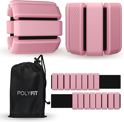 Vista 11 de Polyfit - Par de pesas para muñeca y tobillo - Pesas ajustables para tobillo para mujeres y hombres - Pulsera portátil para ejercicio, yoga, Negro