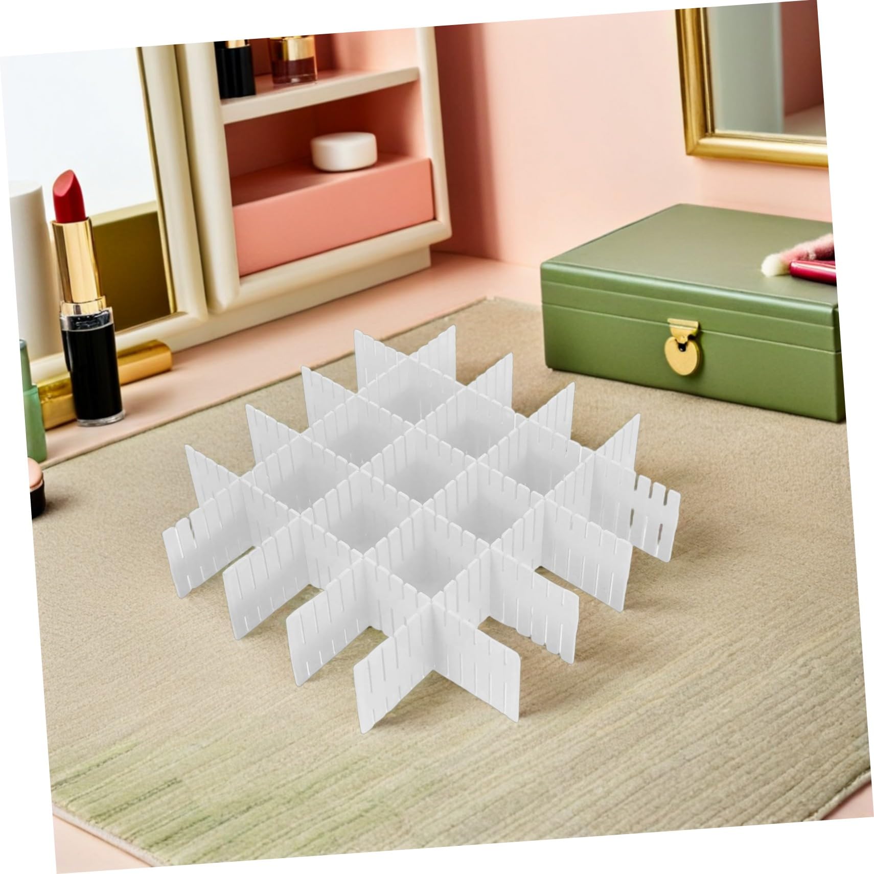 Toyvian 16 Stück Verstellbare Schubladenteiler DIY Ordnungssystem Weiß für Socken Unterwäsche Schals Kosmetik Organizer Vielseitig für Schlafzimmer Küche Badezimmer