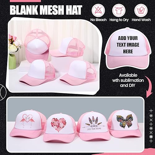 Miniatura 5 de 10 gorras de camionero en blanco para sublimación, gorra de béisbol de malla de poliéster para hombres y mujeres