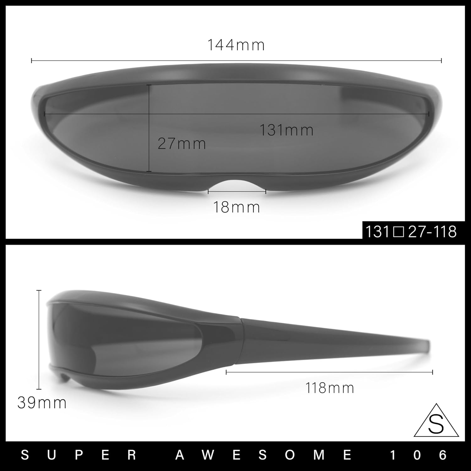 SA106 Mirror Lens Monolens Cyclops Robotic Futuristic Sunglasses - Image 5