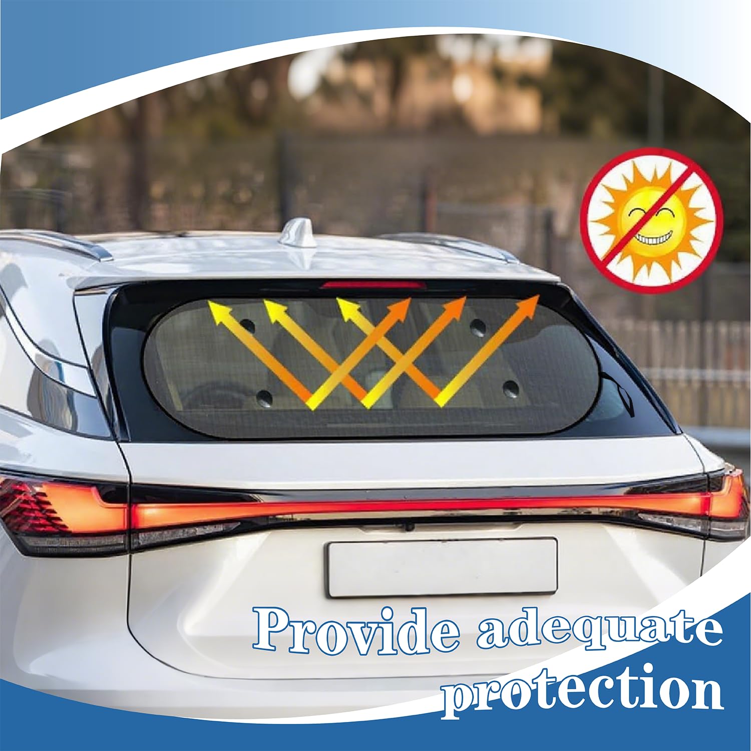 Kit de Parasol para la Ventana Trasera,Parasol de Coche Seguro para Perros y Niños,Ventilado y Transpirable con Protección UV(100 * 50 Negro)