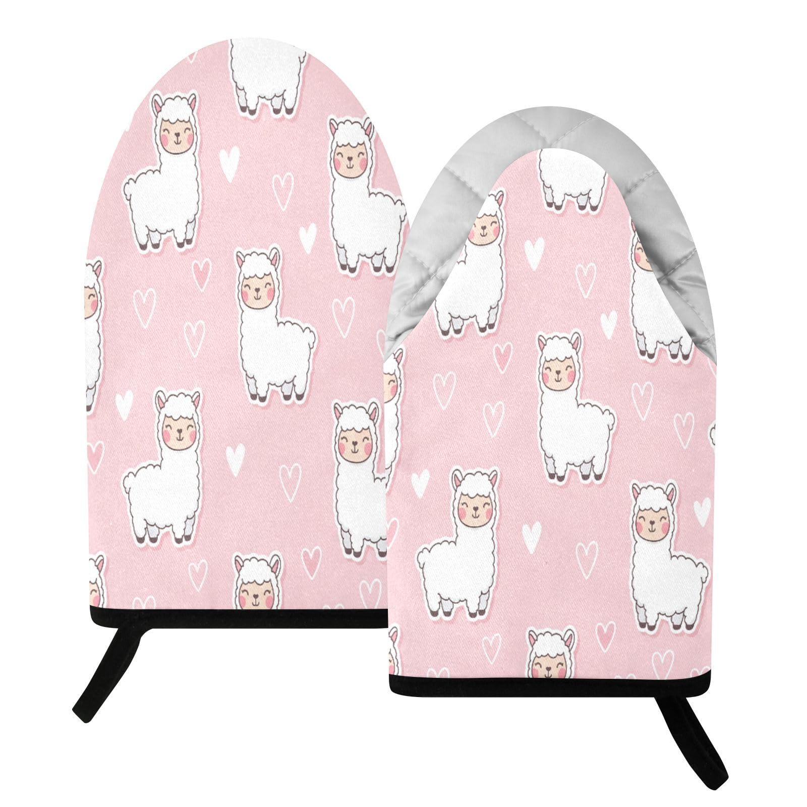 BURSTDDY Cartoon Sheep Oven Mitt,Heat Resistant Kitchen Mitts for Cooking