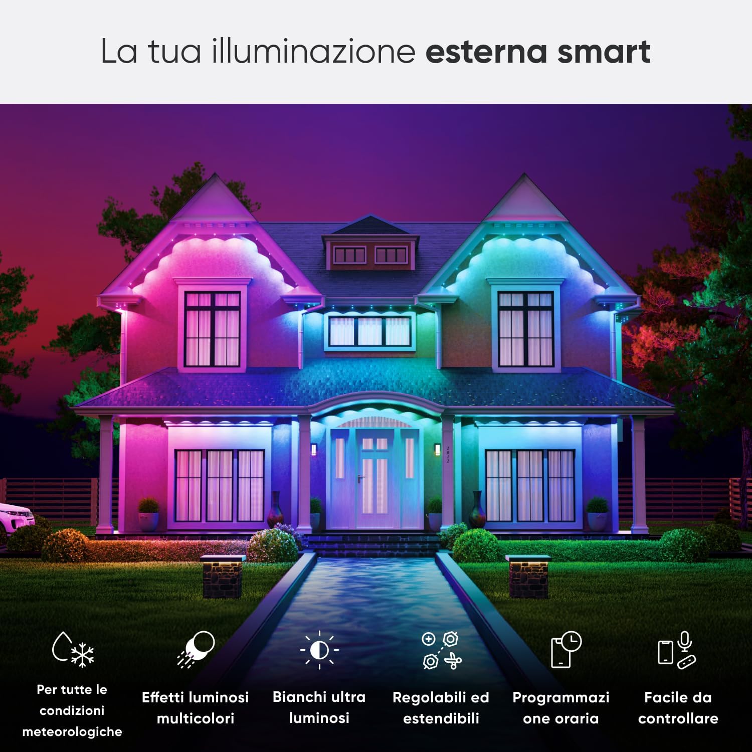 Smart RGBICW - Set di prolunga per illuminazione da parete per esterni - Illuminazione - Immagine 1