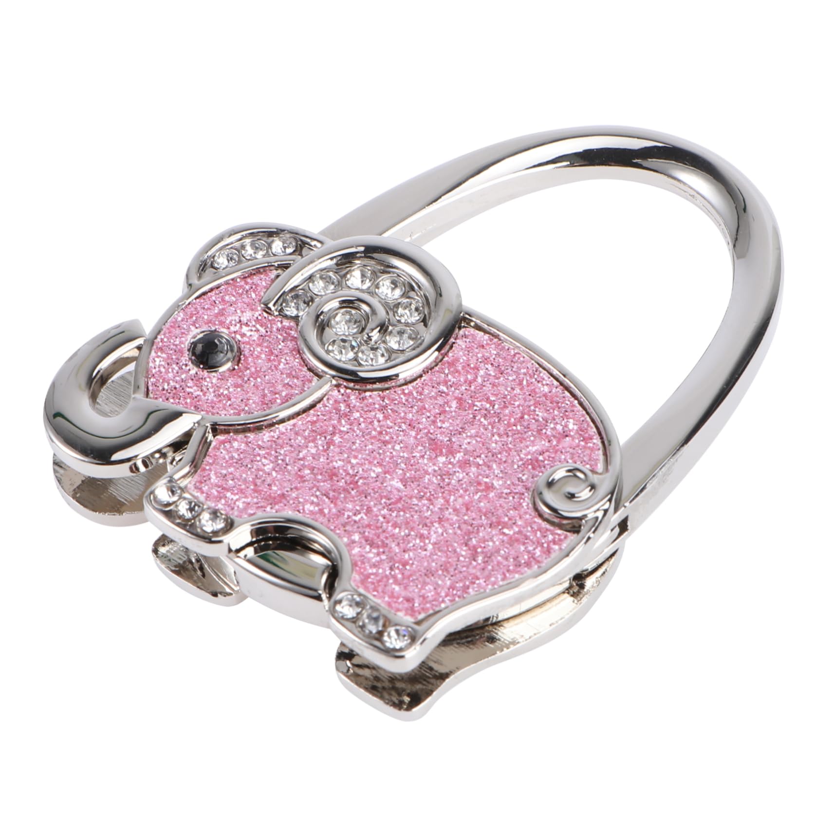 WOFASHPURET Purse Table Holder Elephant Design Rhinestone Handbag Hanger Foldable Non-Slip for Office and Travel