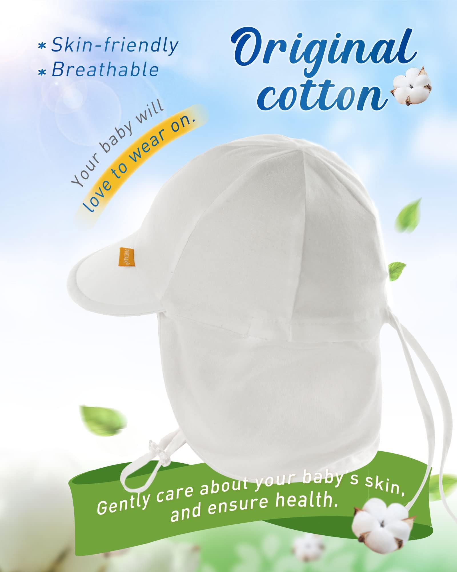 FURTALK Cappello da Sole per Bambini UPF 50+ Protezione UV per Ragazze e Ragazzi Cappello Estivo da Spiaggia con mentoniera Regolabile e Alette per Il Collo