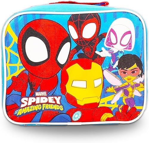 Miniatura 3 de Marvel Spidey and His Amazing Friends - Juego de mochila de 5 piezas de Spiderman con mochila de 16 pulgadas para niños, bolsa de almuerzo Spidey,