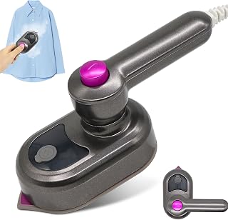 Plancha de vapor, plancha de vapor, ligera, para viajes, plancha, suela antiadherente, calentamiento rápido, con 50 ml para el hogar y la carretera (negro)