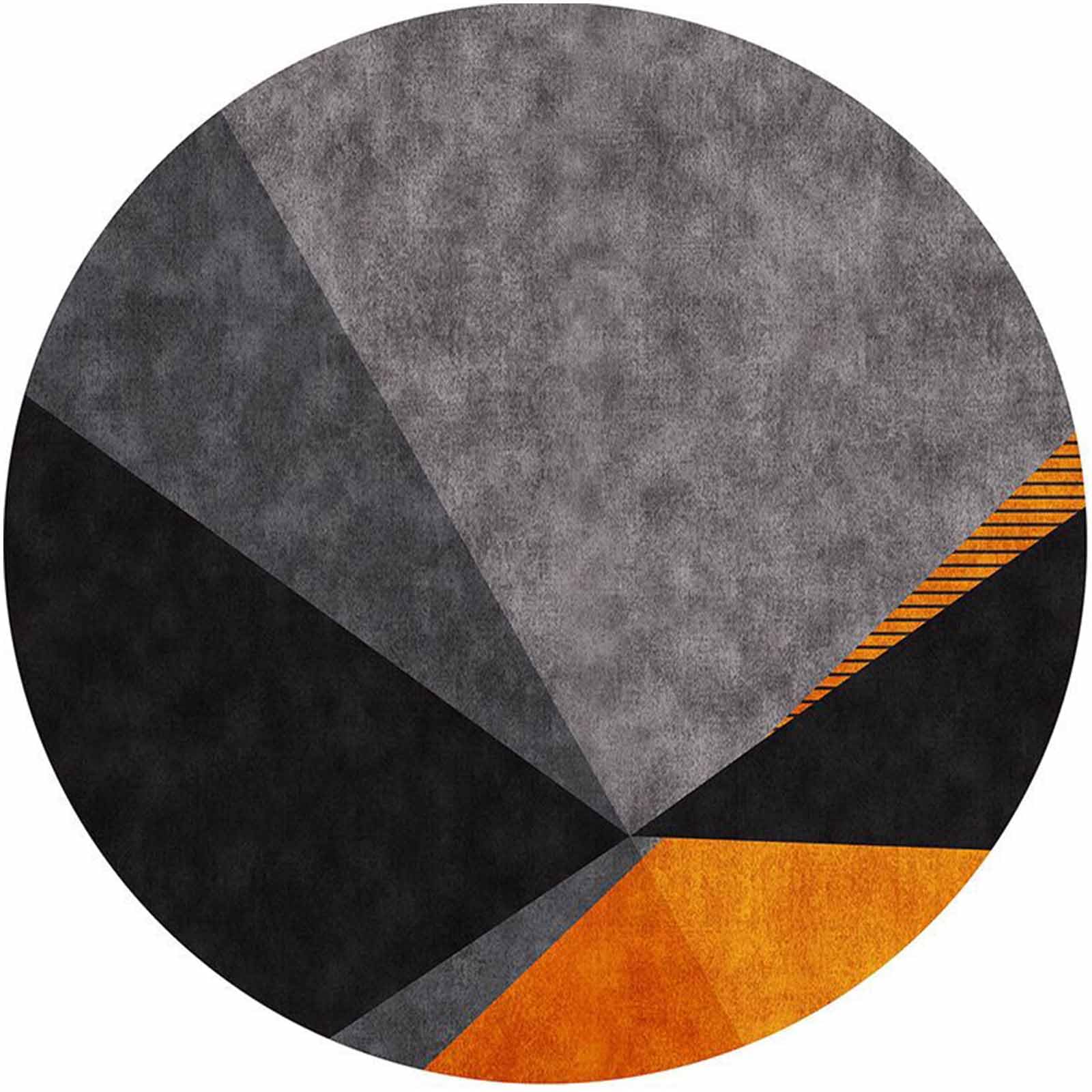 Tapis rond de 300cm abstrait pour masquer un sol froid de salon