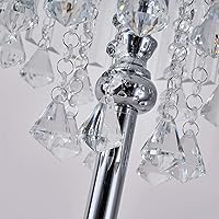 Vista 5 de beaysyty Modern Elegance Crystal Floor Lamp, On/Off Foot Switch, Crystal & Glass 3-Lights Standing Light, Reading Corner Lamp for Office Cafe, Den
