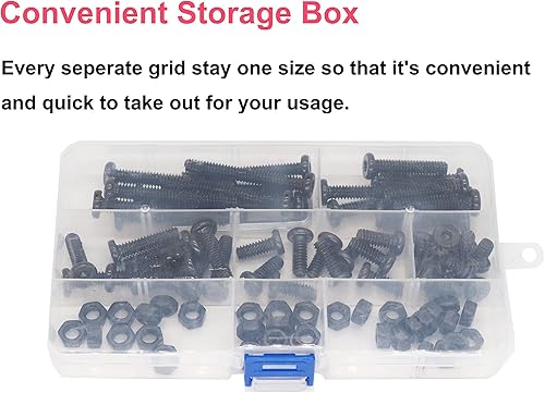 Miniatura 5 de cSeao 60 tornillos hexagonales negros de 5/16 a 18 y tuercas hexagonales 5/16-18, 1 pulgadas, 1-1/4 pulgadas, 1-1/2 pulgadas, 2 pulgadas, 2-1/4