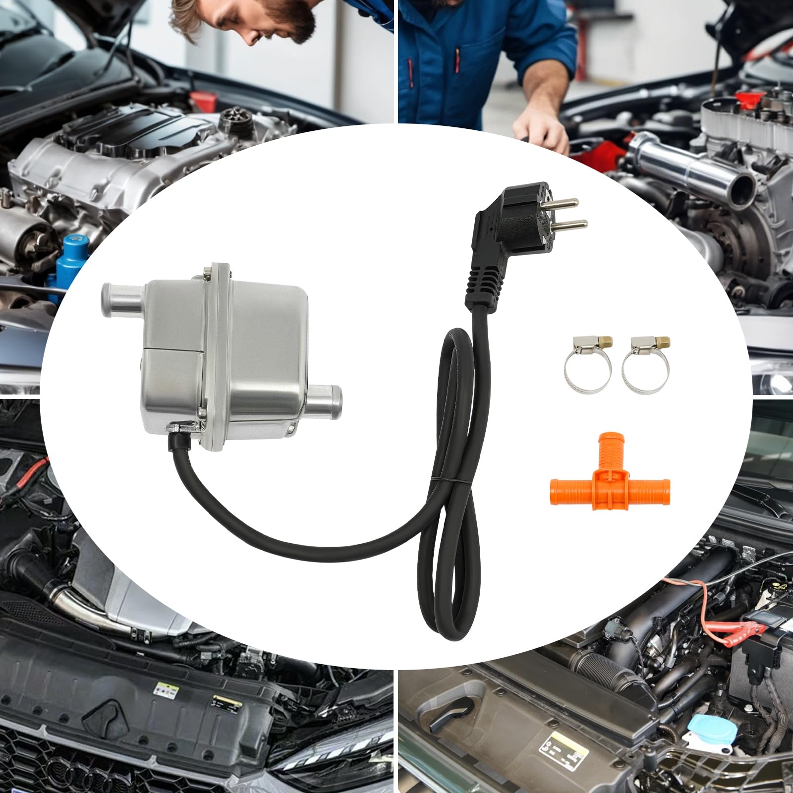 Auto-Standheizung, Auto-Vorwärmer mit Überhitzungsschutz, Motorvorwärmer, Kühlwasserheizung, 50-60°C regelbar, für PKW, LKW, Wohnmobil, Boot, Diesel & Benzinmotor