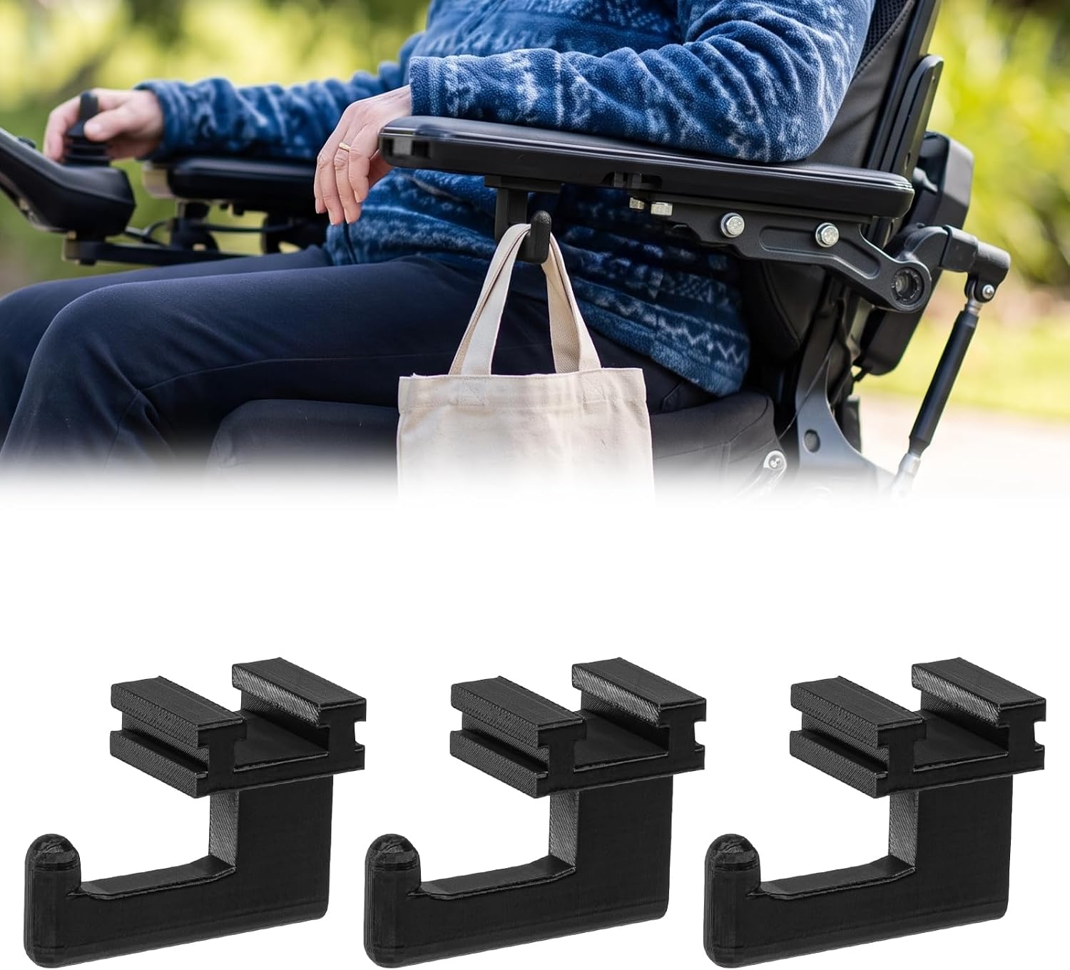 3-Pack Hook Hangers Compatible with Permobil Powerchairs