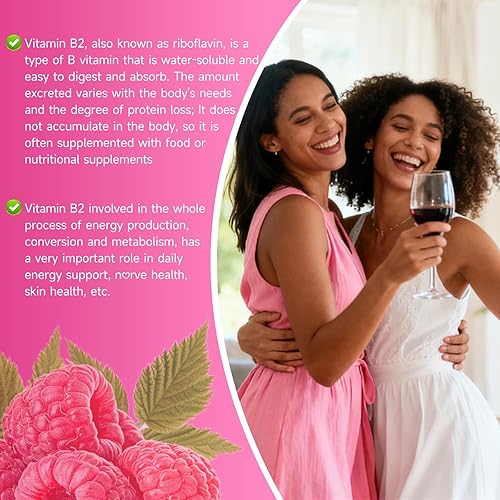 Miniatura 6 de Gomitas de vitamina B2 Riboflavina de 400 mg con magnesio para niños y adultos, gomitas B2 para alivio de la migra*ne, apoyo del sistema nervioso y