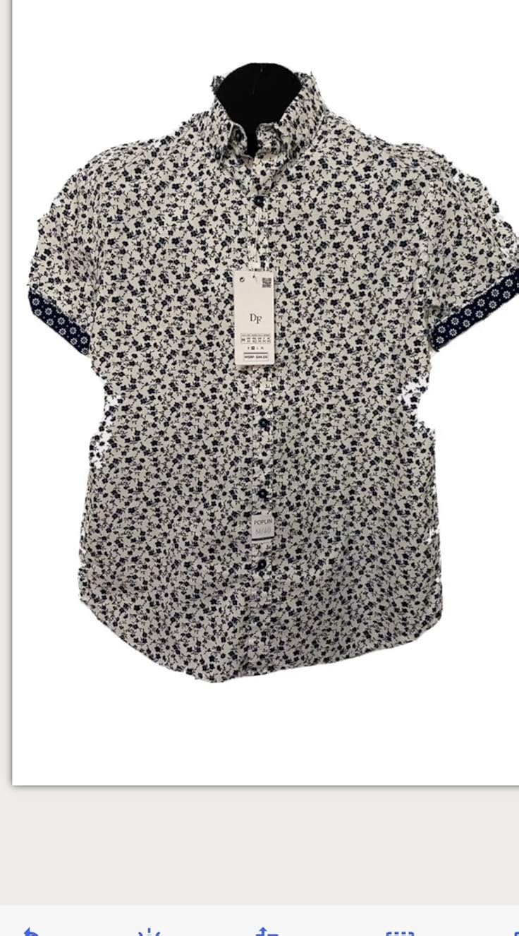 Buy Denim And Flower Men's Slim Fit Casual Button Down Short Sleeve