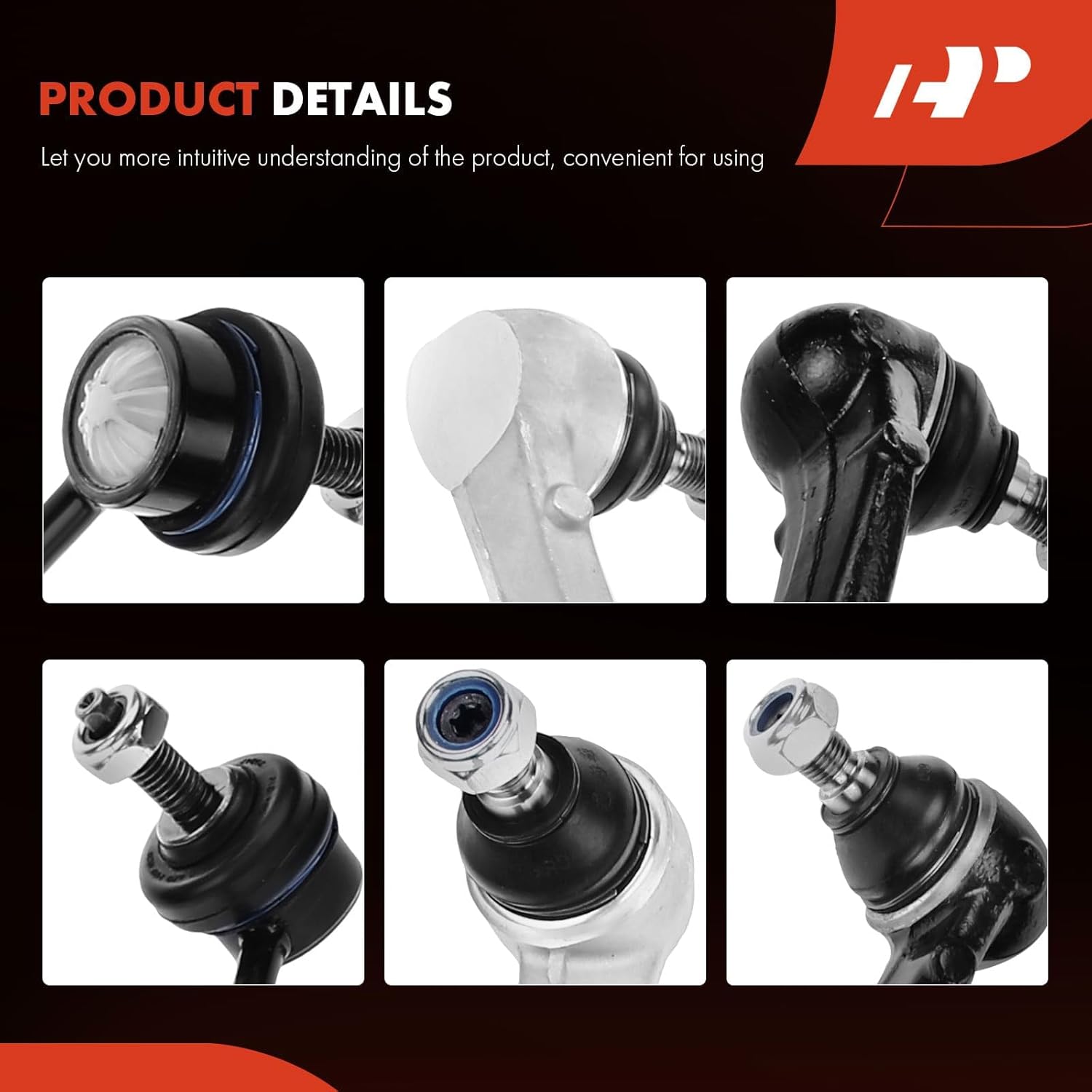 A-Premium Set of 8, Front Upper & Lower Rearward Control Arm, Sway Bar Link, Outer Tie Rod End, Compatible with Mercedes-Benz - 01-09- C230 C240 C280 C320 C350 CLK320 CLK350 CLK500 CLK550 CLK55 AMG