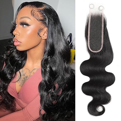 Encaje frontal HD real de 2 x 6 pulgadas, ondulado, 0.004 in, extremadamente fino, cierre de encaje de cristal HD, línea capilar súper natural con