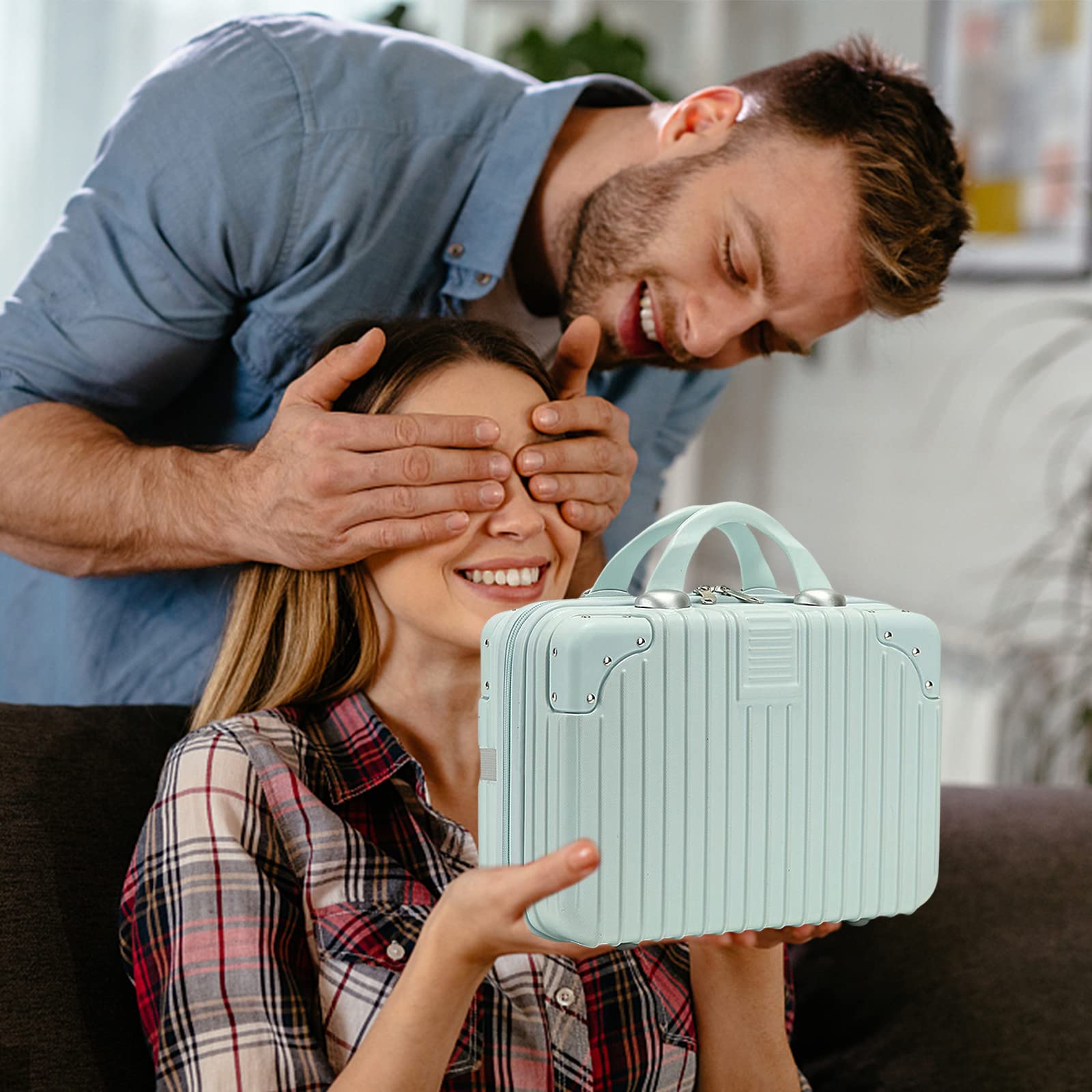 Balakaka Beauty Case da Viaggio Rigido 11L, Trucchi Borsa per Cosmetici Donna Impermeabile Borsa In ABS con Manico, Chiusura a Cerniera, Borsa da Toilette da Viaggio Custodia Cosmetica Donna