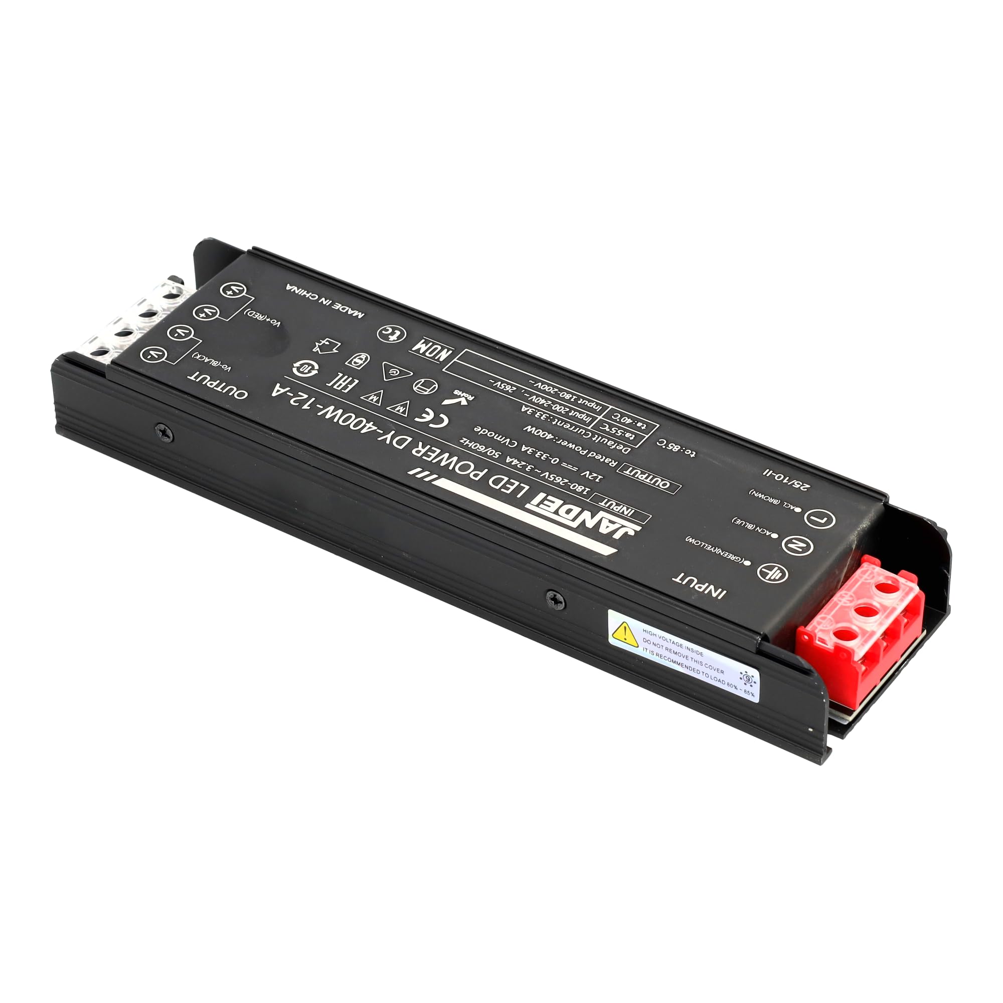 Jandei - Alimentatore trasformatore compatto 110/220 V AC a 12 V DC 400 W 33,33 A, installazione interna IP20 per striscia LED, neon o dispositivi a bassa tensione