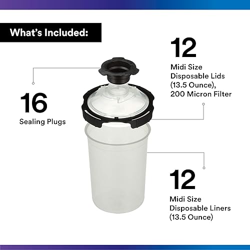 Miniatura 2 de 3M Kit de recarga del sistema de pistola de pintura PPS serie 2.0 con tapas y revestimientos, 26171, Midi, 13,5 oz, filtro de 200 micrones, uso para