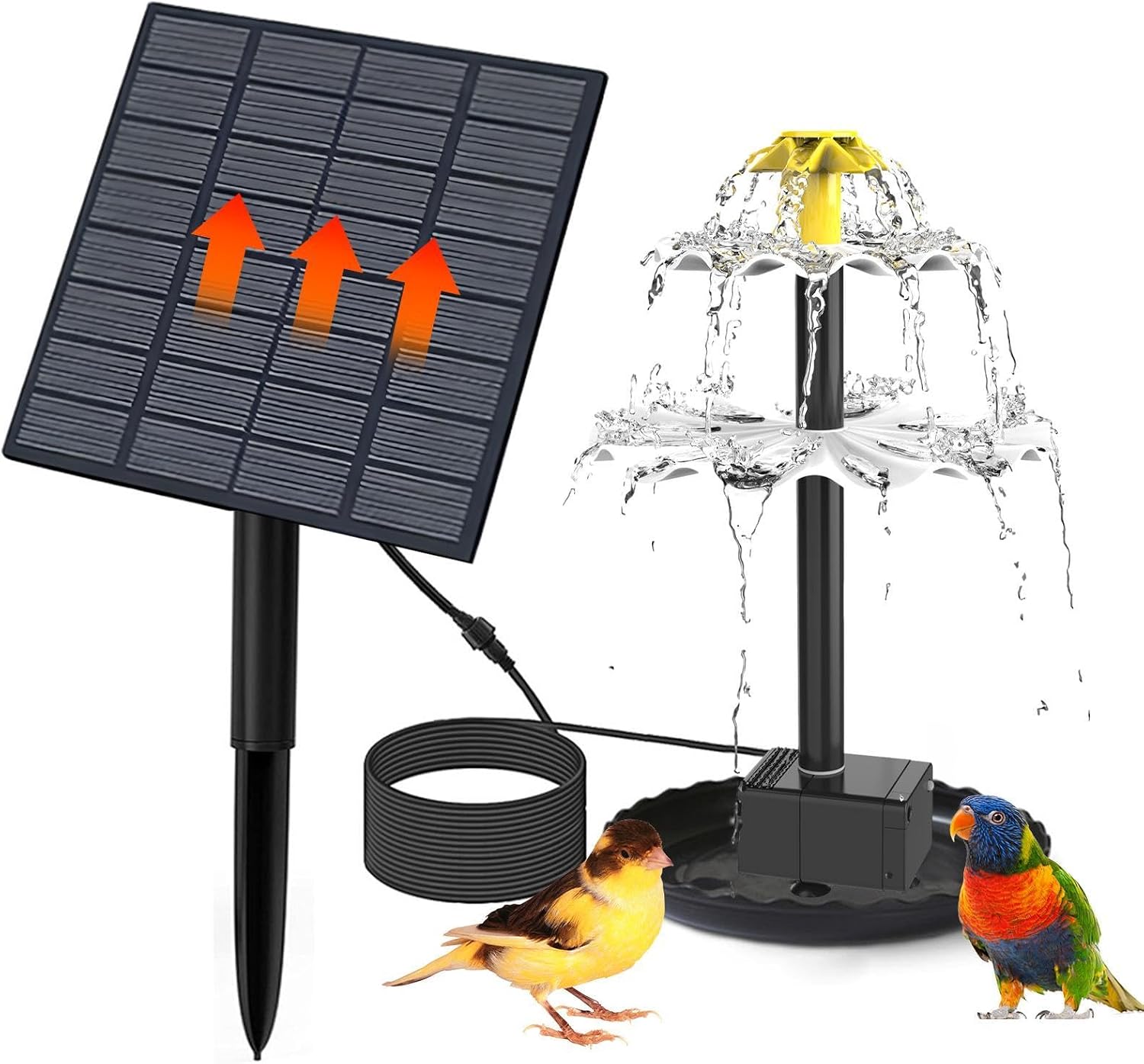Solar Fountain - 3 Tier,Solar Water Pump Kit,for Outdoor Garden Backyard Patio Yard Small Pond Pool