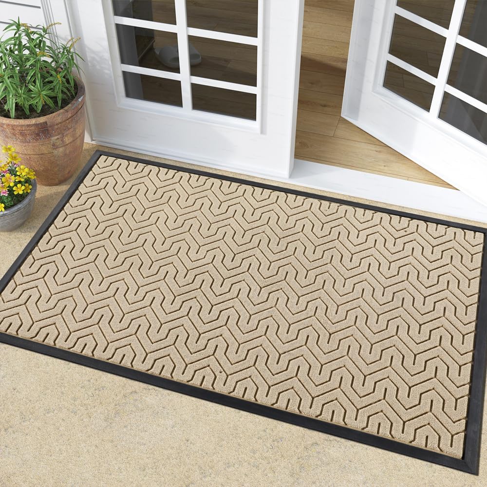 Yimobra Heavy Duty Welcome Mat | 47x32 Inch Low Profile Doormat | Artificial Grass Top, Non-Slip Rubber Back | Indoor/Outdoor