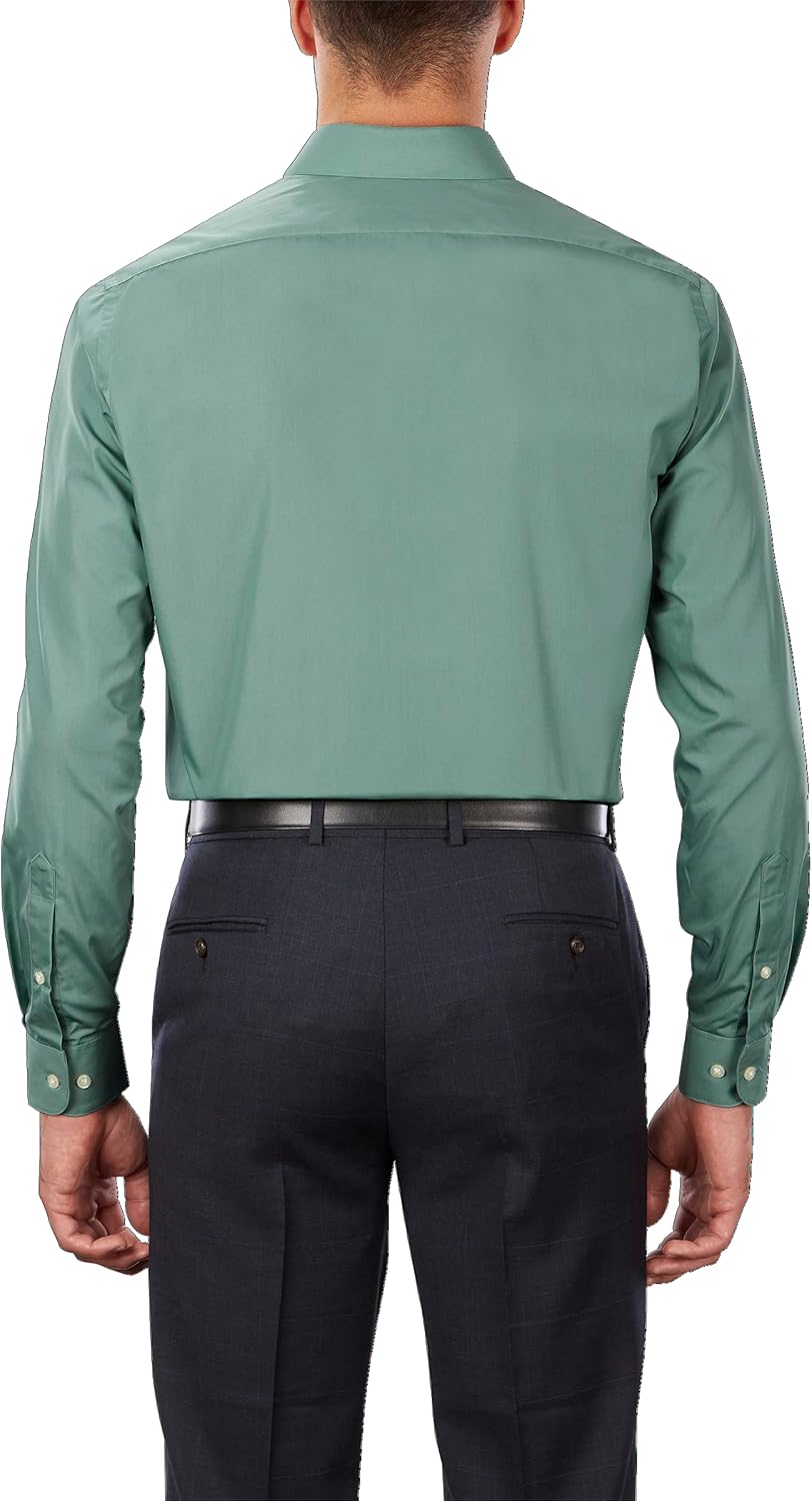 Van Heusen Mens Dress Shirt Regular Fit Poplin Solid - Image 2
