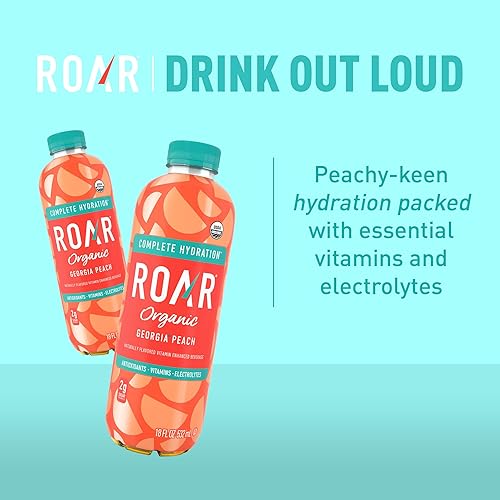 Miniatura 3 de Roar Organic Infusiones de electrolitos  USDA orgánico  Georgia Peach  con antioxidantes vitaminas B baja en calorías bajo en azúcar baja en