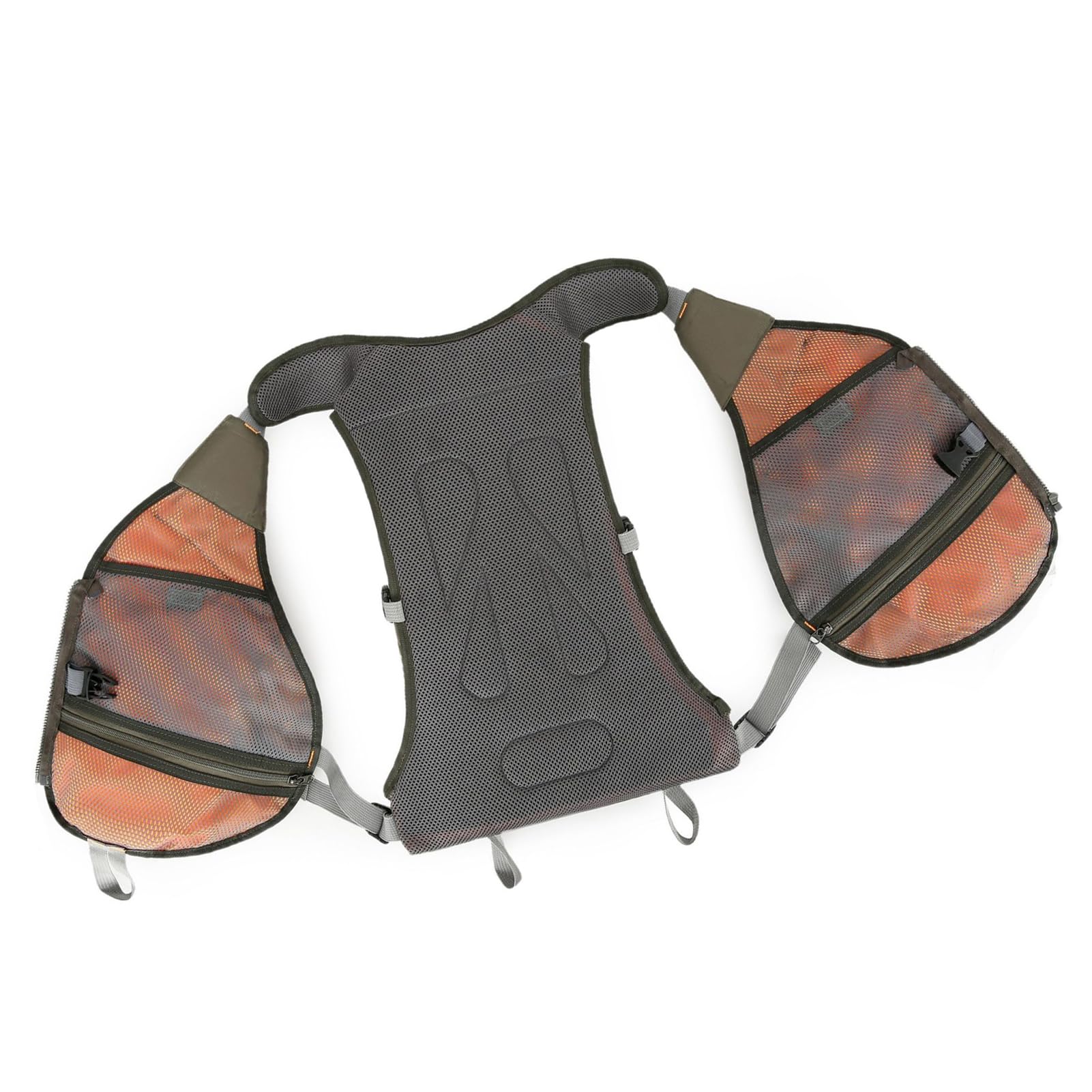 Gilet de pêche 16 Poches, Organisateur de matériel réglable et Durable avec Sac à Dos Extensible, idéal pour la pêche en lac, en ruisseau et en étang, Gilet en Polyester 55 x 52 x