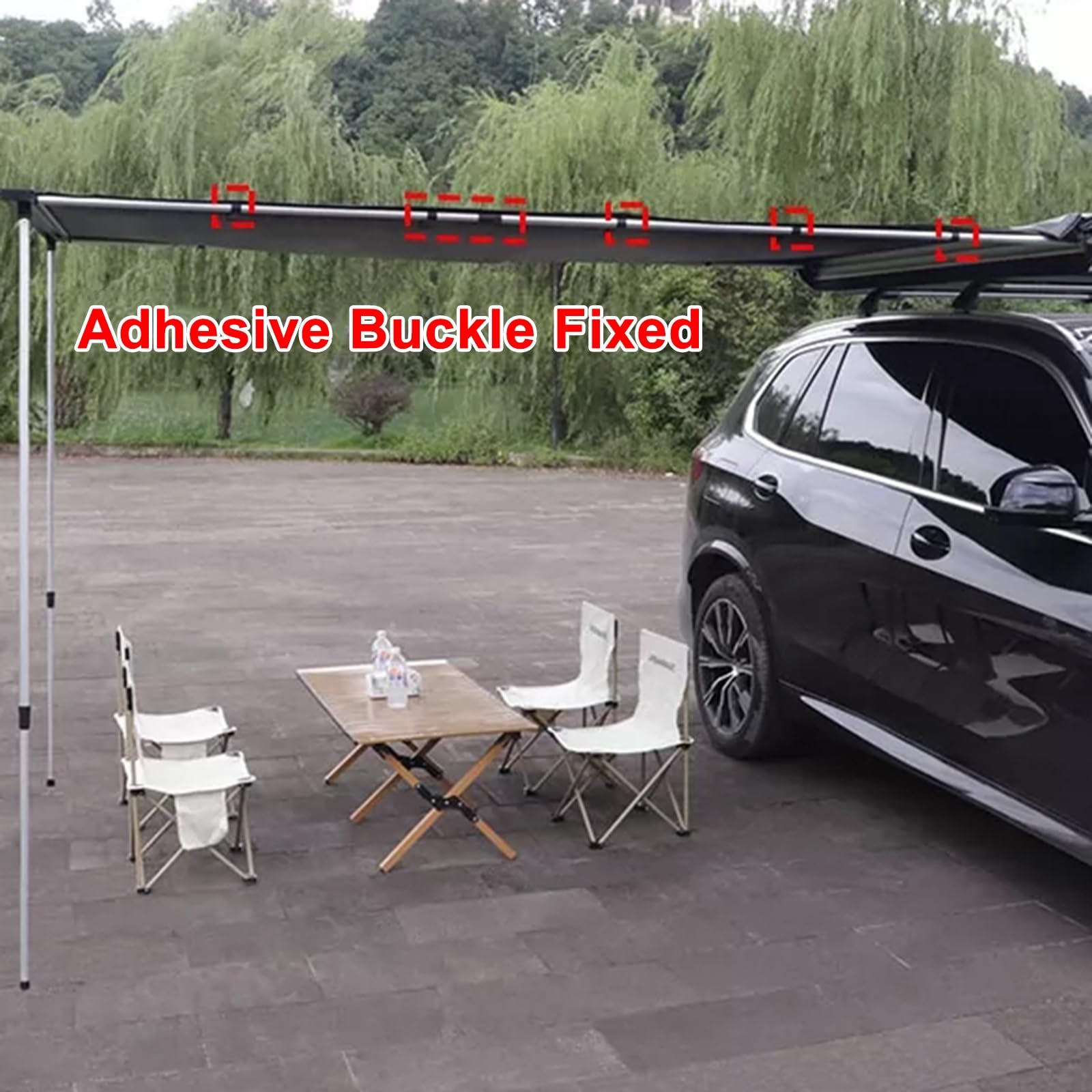 Auto Vorzelt, Wohnmobil-Markise, 4,9 X 8,2 Fuß, LKW-Markise, Überland-Camping, Einziehbare Markise, Wasserdicht, PU6000 MM, UV50+, Dachmarkise, Zeltschatten für Auto/SUV/LKW/Van