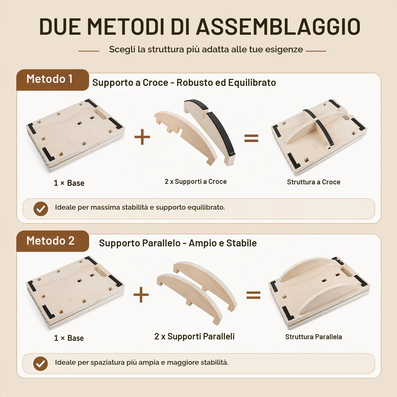 3 in 1 Tavola inclinata in legno,Balance Board in Legno