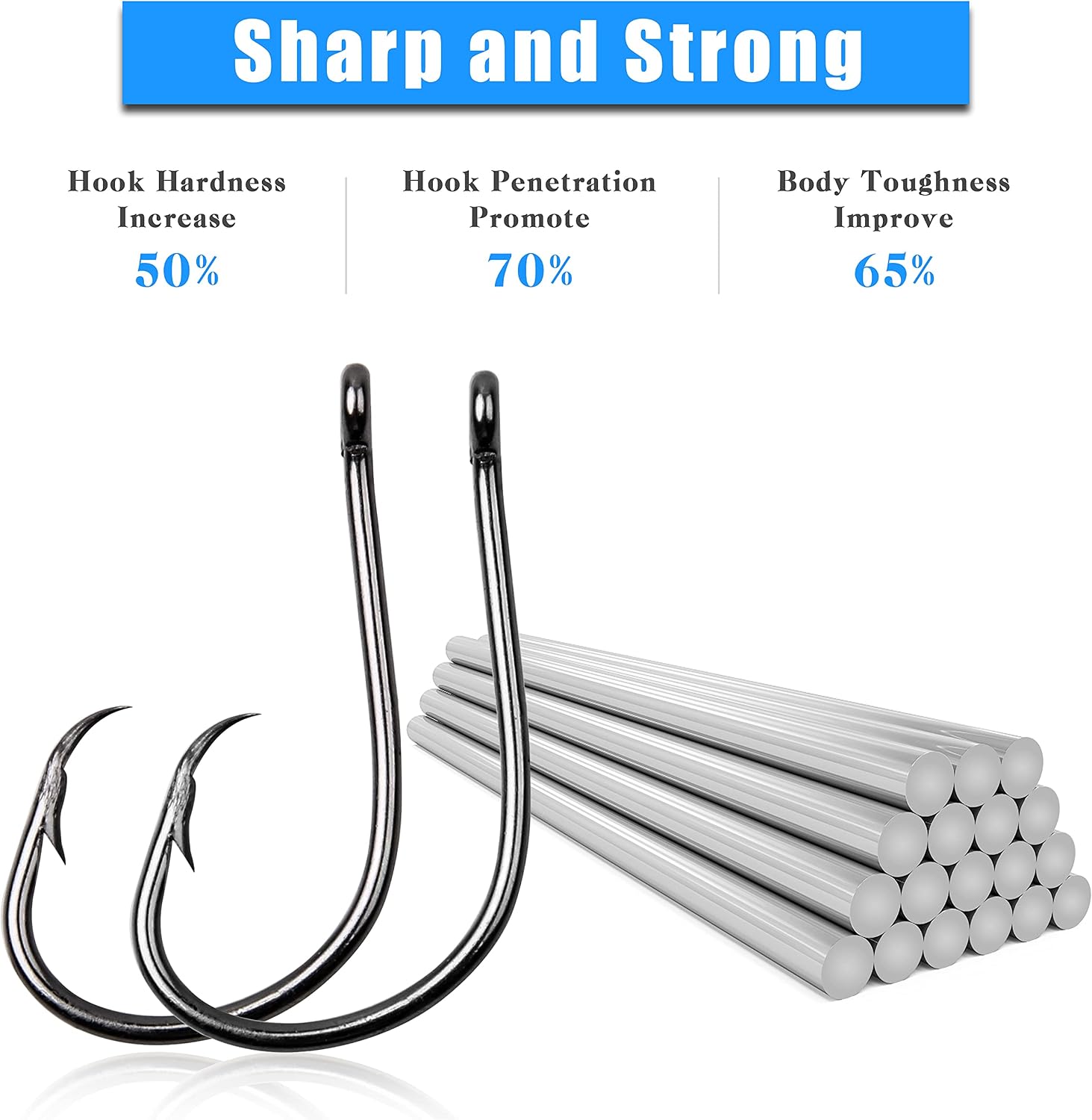 Inline Circle Hooks Saltwater, 100pcs Saltwater Fishing Hooks High Carbon Steel Fish Hook Straight Eye Octopus Hook for Catfish