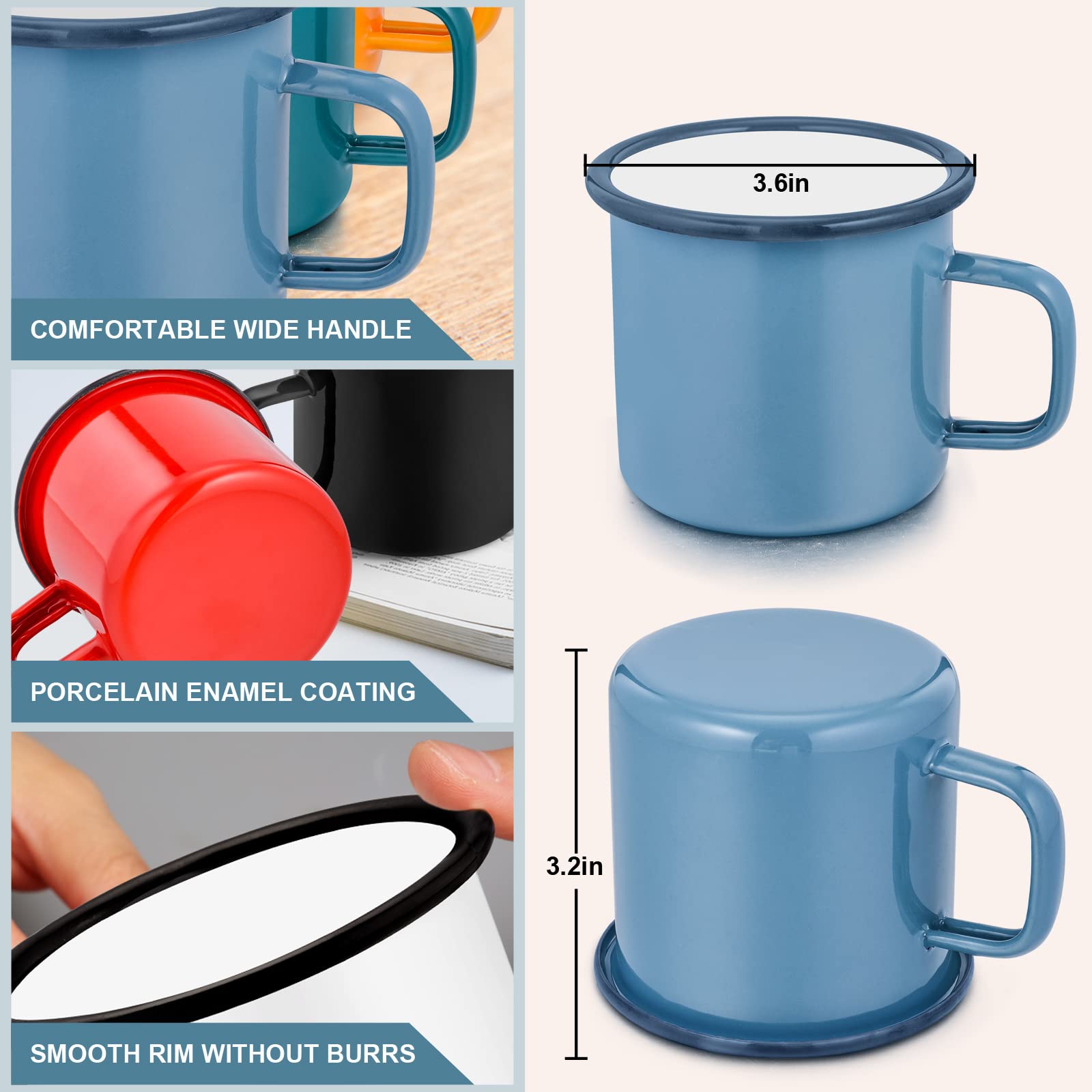 Amazon.com | HaSteeL 12oz Enamel Campfire Mugs, Small Vintage