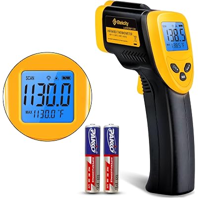Etekcity Infrared Thermometer Laser Temperature Gun 1080, -58°F~ 1130°F for Meat Food Candy Pizza Oven, Heat Gun for Cooking, Kitchen, Fridge, Reptile, BBQ, HAVC, Adjustable Emissivity & Max Measure