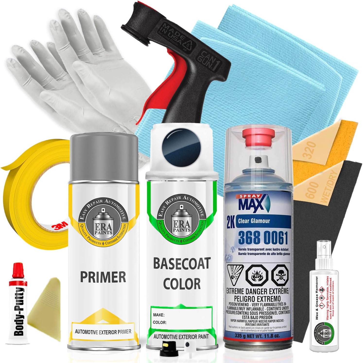 ERA Paints L2/M7023 - True Blue Metallic for FORD Exact Match Automotive Spray Paint Spray - Essential Kit w/ 2K 3680061 Clearcoat