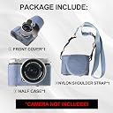 VOVMOEYA Protective Camera Case for Fujifilm XM5 Mirrorless Camera,Fuji X-M5 Camera Case Fuji XM5 Half Case With Front Cover With Shoulder Strap Full Protection Snap Button-BLUE gallery image